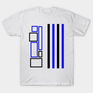 Black And Blue Lines And Squares T-Shirt